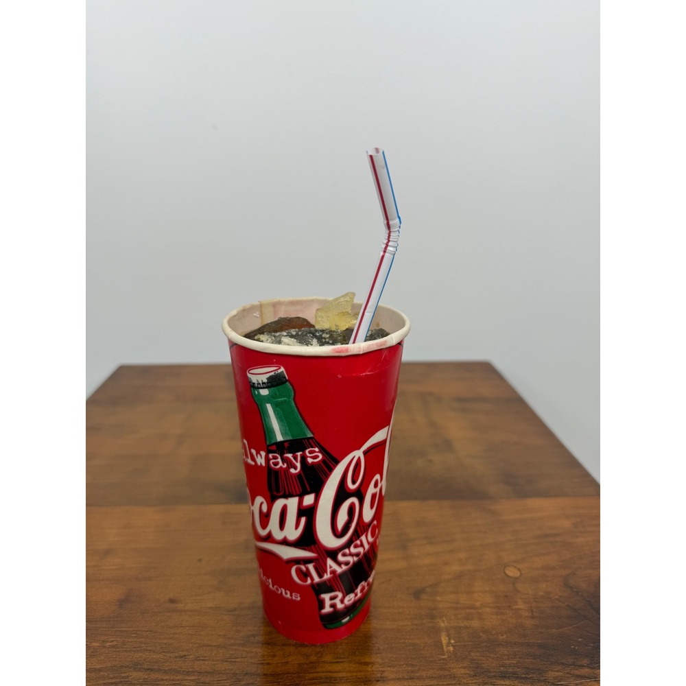 Vintage Always Coca-Cola Classic Fake Soda Display Prop Faux Ice Red Cup Retro